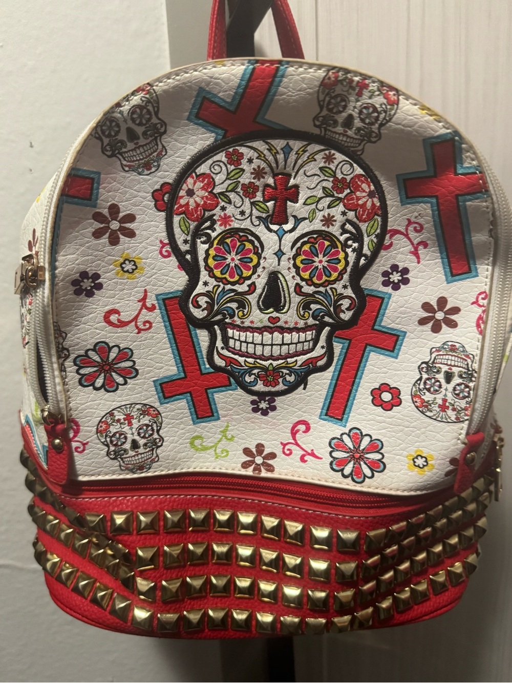 Cowgirl Trendy Day of the Dead Sugar Skull mini backpack